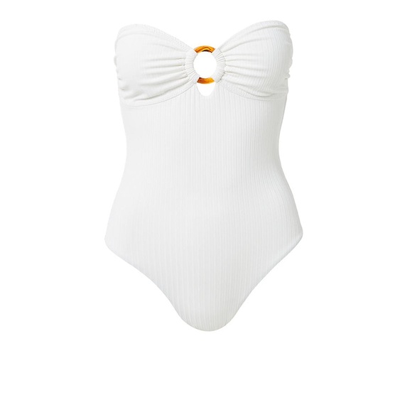MELISSA ODABASH BARBUDA IVORY RIBBED SWIMSUIT, IVORY RIBBED, SIZE 4, $270.00 - Picture 2 of 10